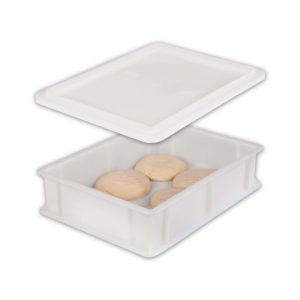 Pizzaballenbox mit Deckel, Teigballenbox, Gärbox + Deckel, 6 Teiglinge, Delicret